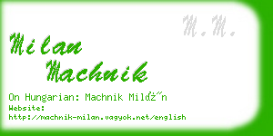 milan machnik business card